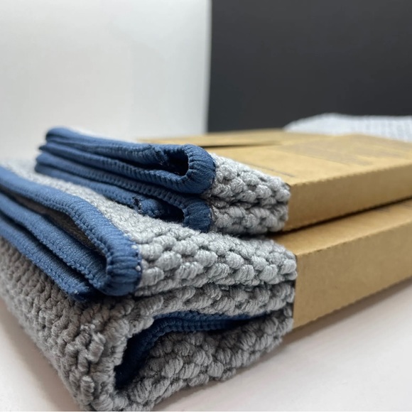 Norwex Kitchen Towel & Cloth Set Diamond Textured Graphite Gray Denim Bl… - Picture 9 of 9